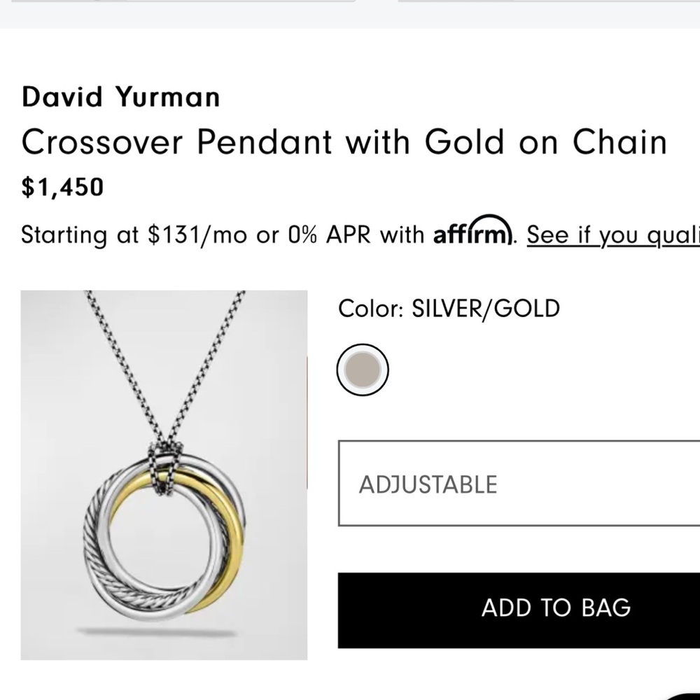 David Yurman adjustable necklace.